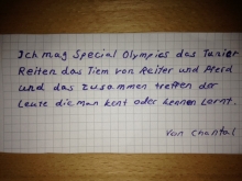 Einige Zeilen zum SO-Turnier einer Athletin: